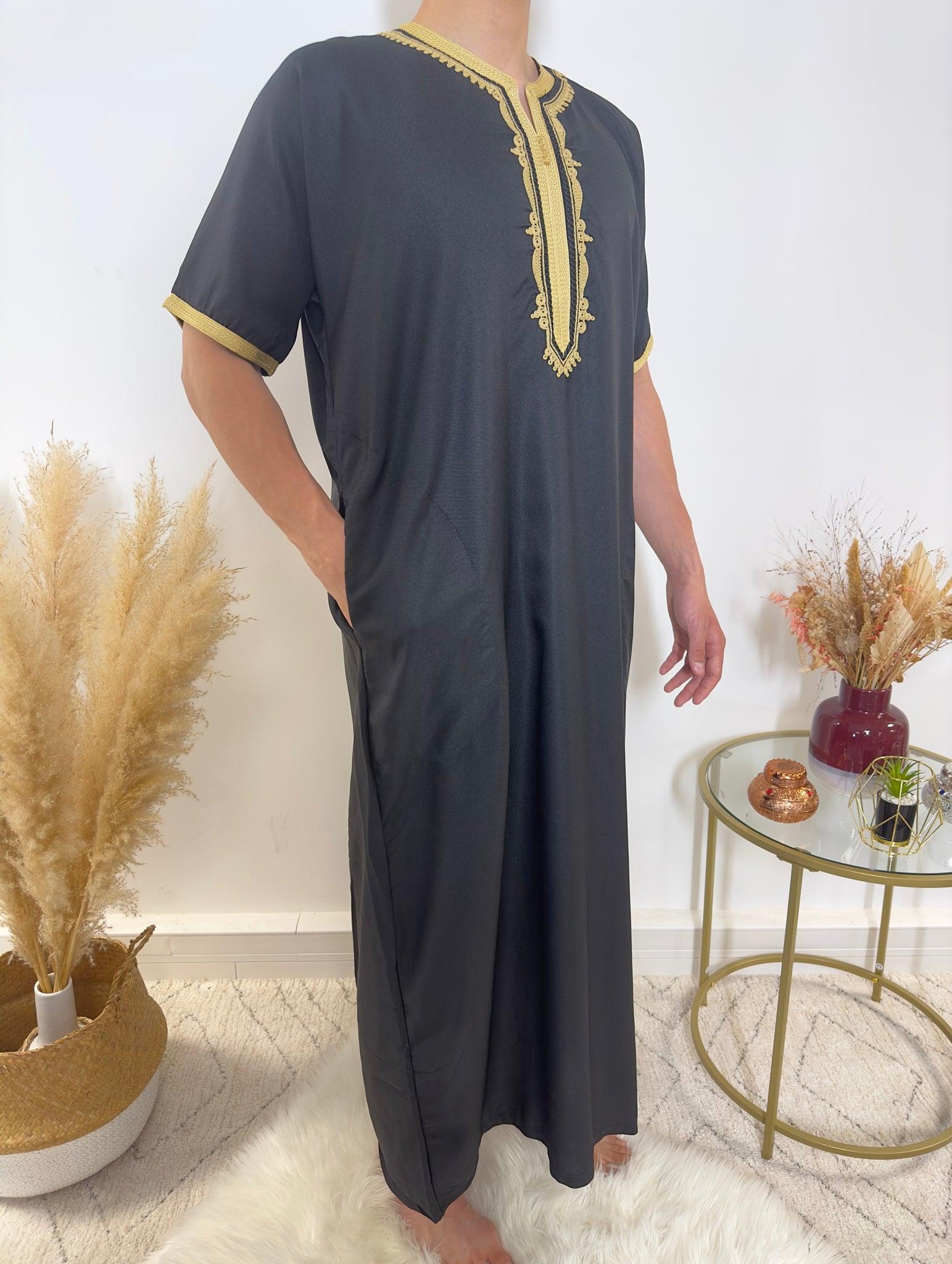 Gandoura marocaine rayée faite main : robe caftan bohème - France Gandoura marocaine rayée faite main : robe caftan bohème - France
