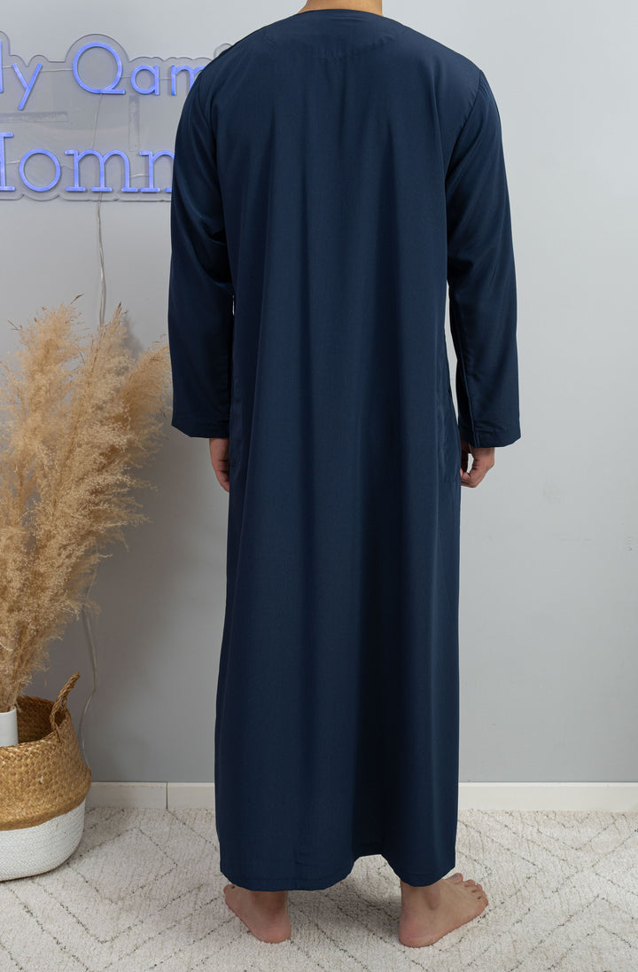 Qamis Marocain Manches Longue bleu marine - Al Emad