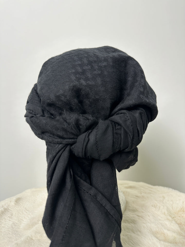 Schwarzes Keffiyeh aus 100 % Baumwolle