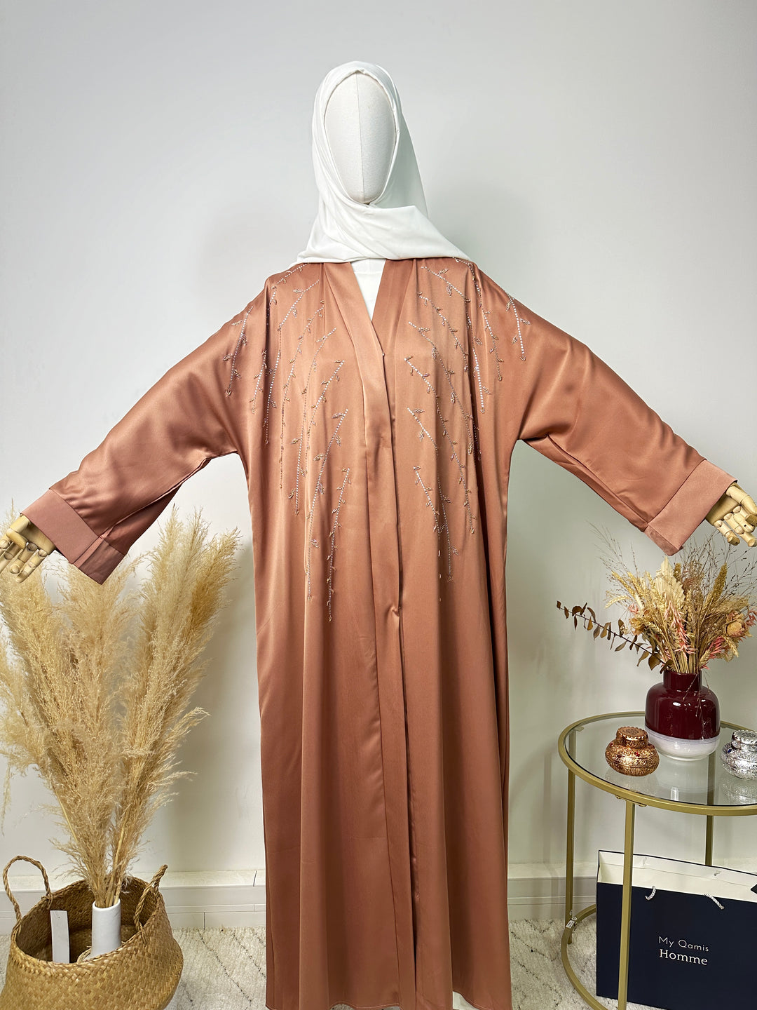 Abaya Kimono Asma - Luxury Collection - Abaya haut de gamme - Rose pale