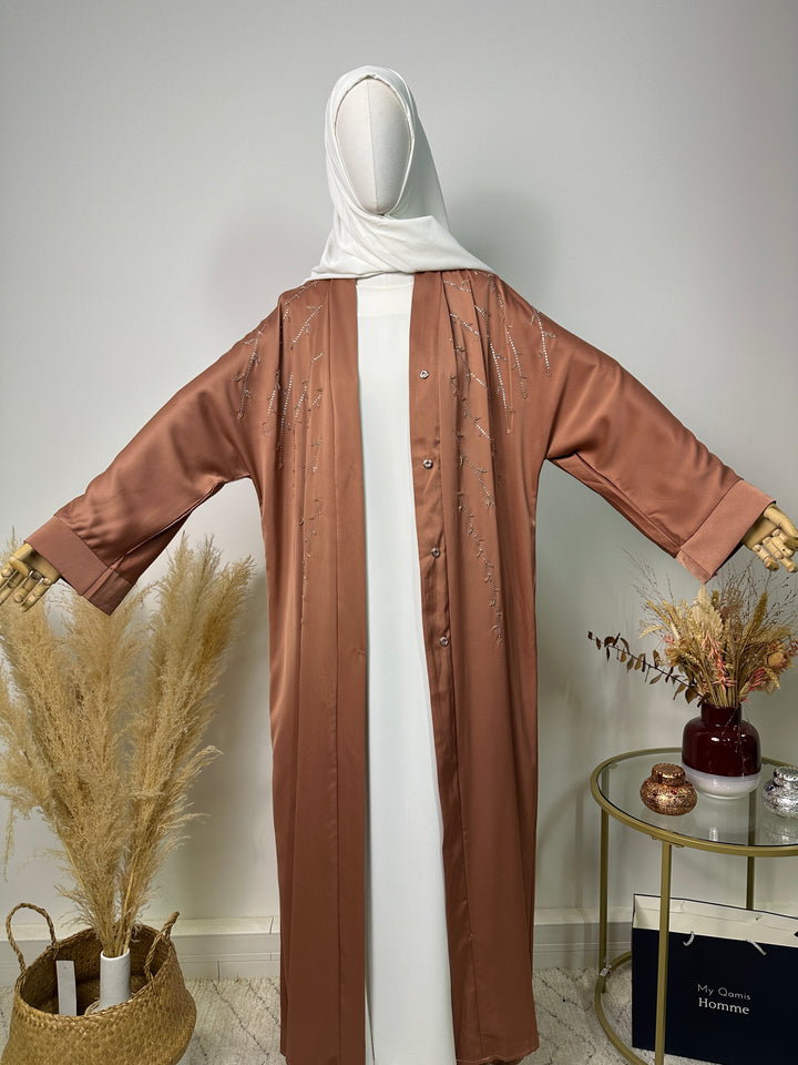 Abaya Kimono Asma - Luxury Collection - Abaya haut de gamme - Rose pale