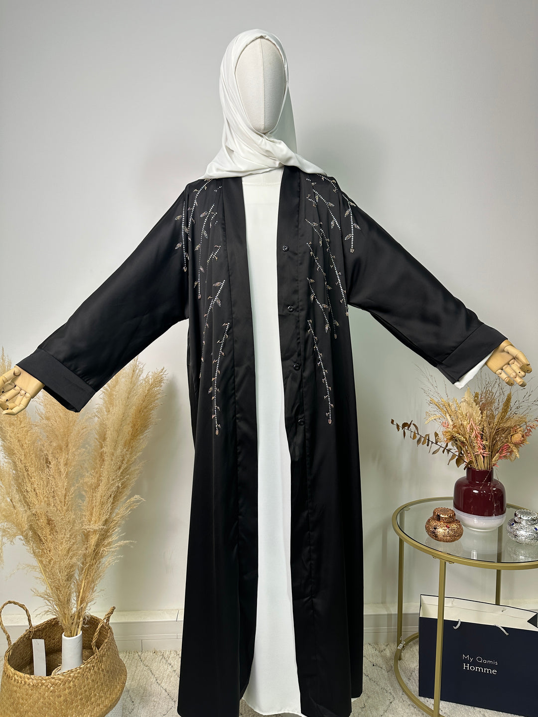 Abaya Kimono Asma - Luxury Collection - Abaya haut de gamme - Noir