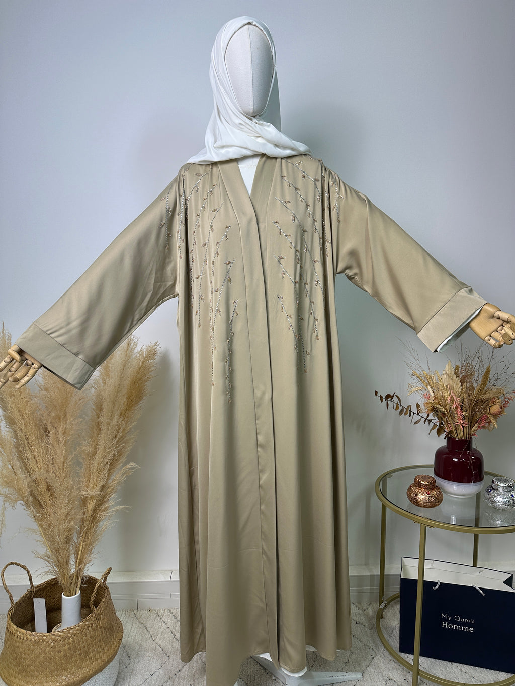 Abaya Kimono Asma - Luxury Collection - Abaya High -End - Beige