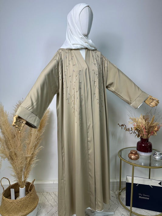 Abaya Kimono Asma - Luxury Collection - Abaya haut de gamme - Beige