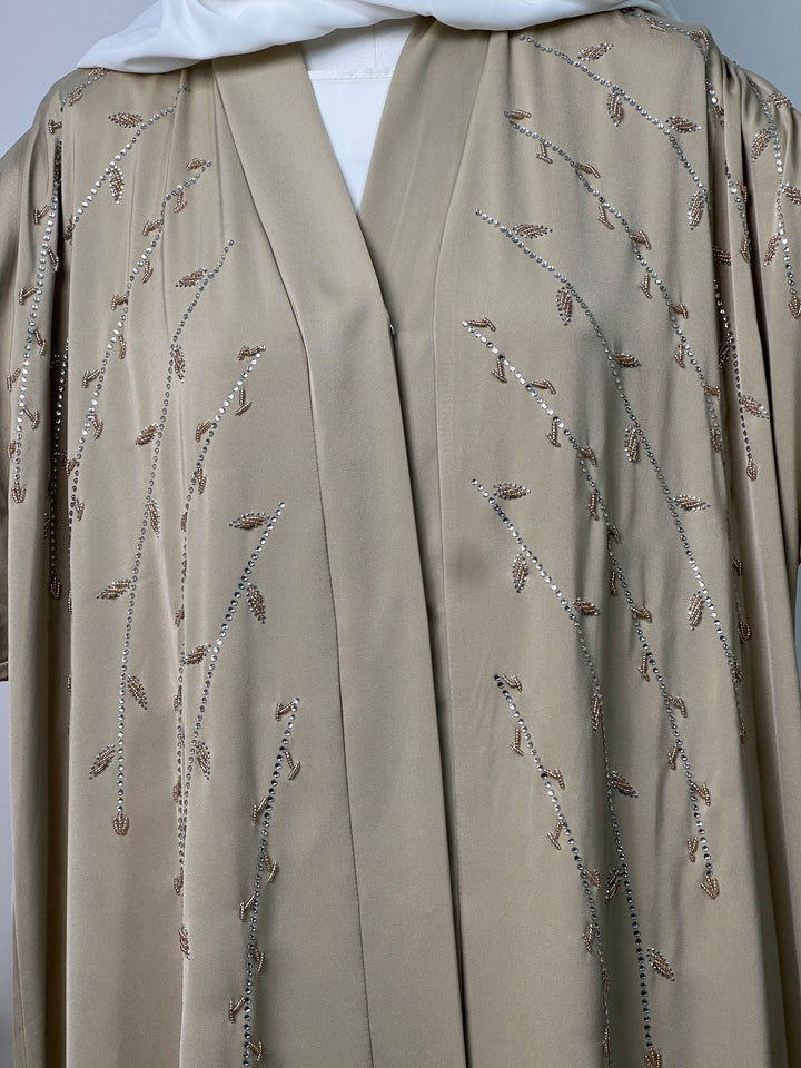 Abaya Kimono Asma - Luxury Collection - Abaya haut de gamme - Beige