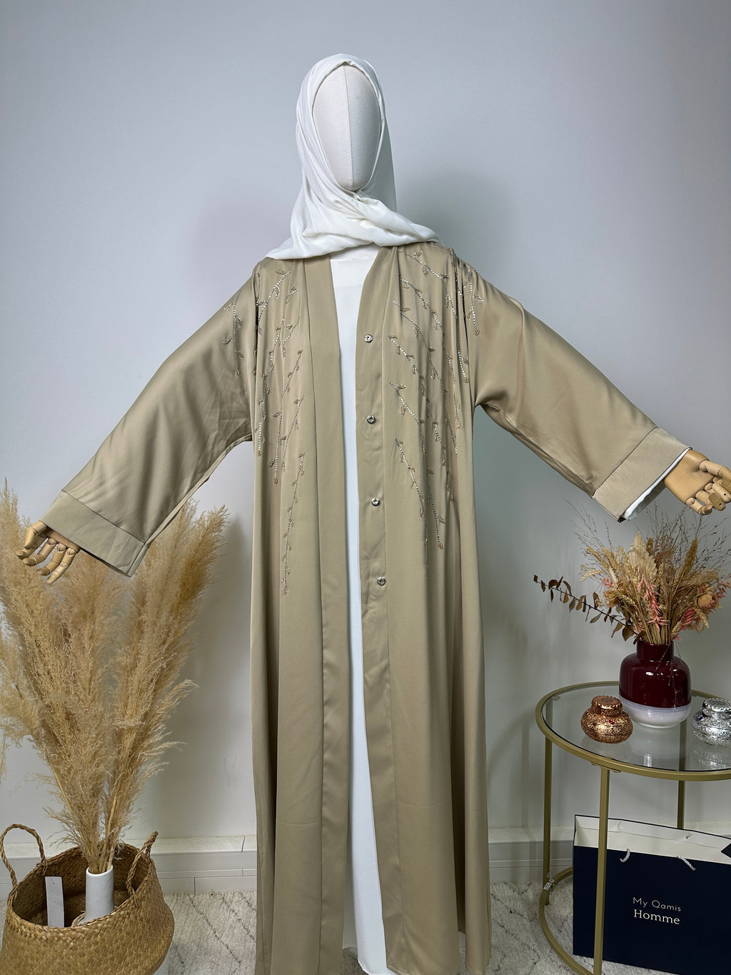 Abaya Kimono Asma - Luxury Collection - Abaya High -End - Beige