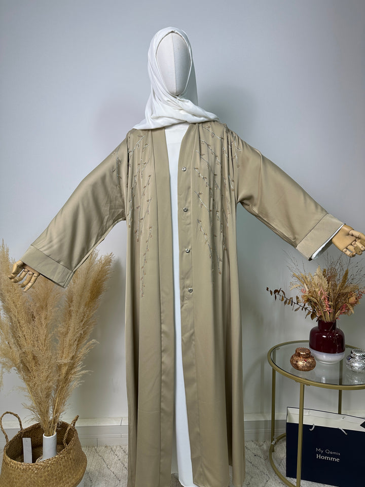 Abaya Kimono Asma - Luxury Collection - Abaya haut de gamme - Beige