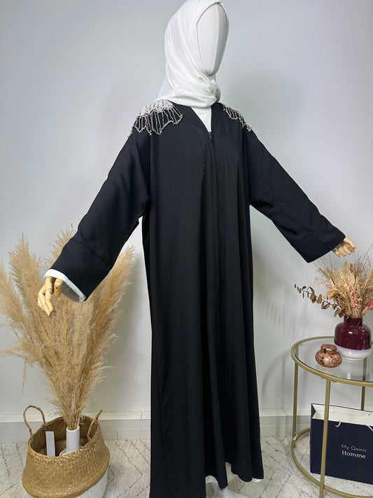 Abaya Kimono Fatma - Luxury Collection - Abaya haut de gamme - Noir