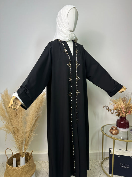 Abaya Kimono Fatima - Luxury Collection - Abaya haut de gamme - Noir