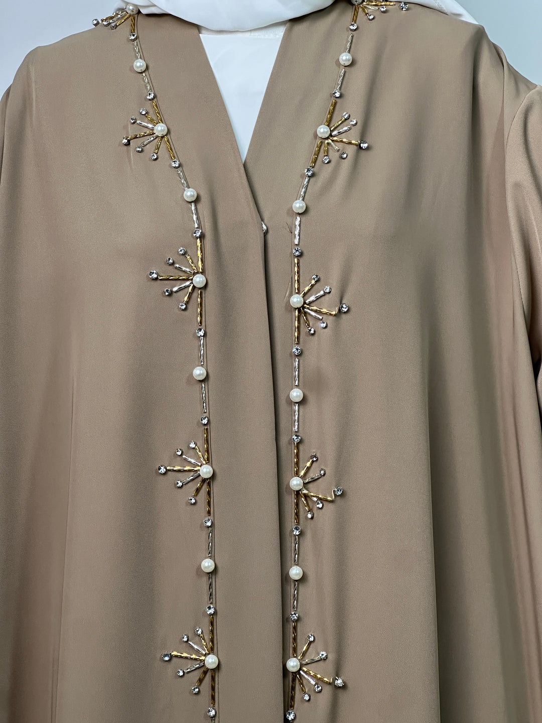 Abaya Kimono Fatima - Luxury Collection - Abaya haut de gamme - Taupe