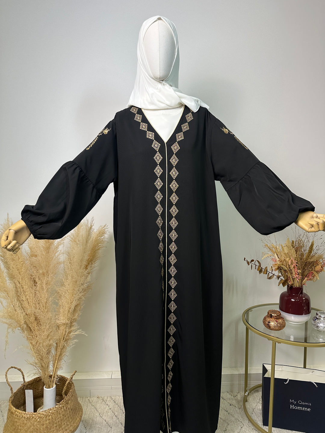 Abaya Amal – Luxuskollektion – High-End-Abaya – Schwarz