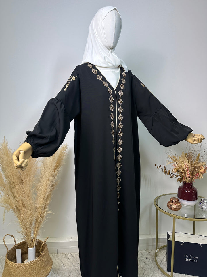 Abaya Amal – Luxuskollektion – High-End-Abaya – Schwarz