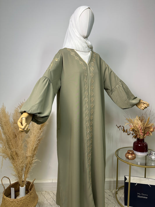 Abaya Amal - Luxury Collection - Abaya haut de gamme - Olive