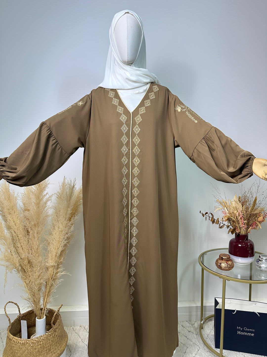 Abaya Amal - Luxury Collection - Abaya haut de gamme - Taupe