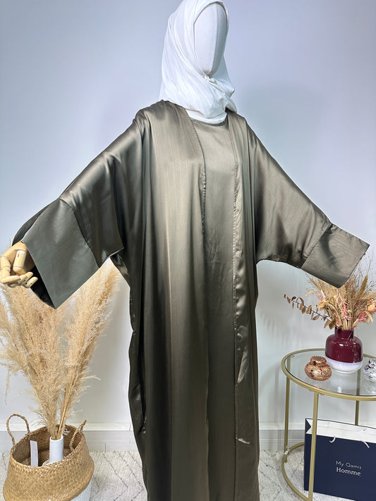 Ensemble Abaya Dina - Luxury Collection - Abaya haut de gamme - Kaki