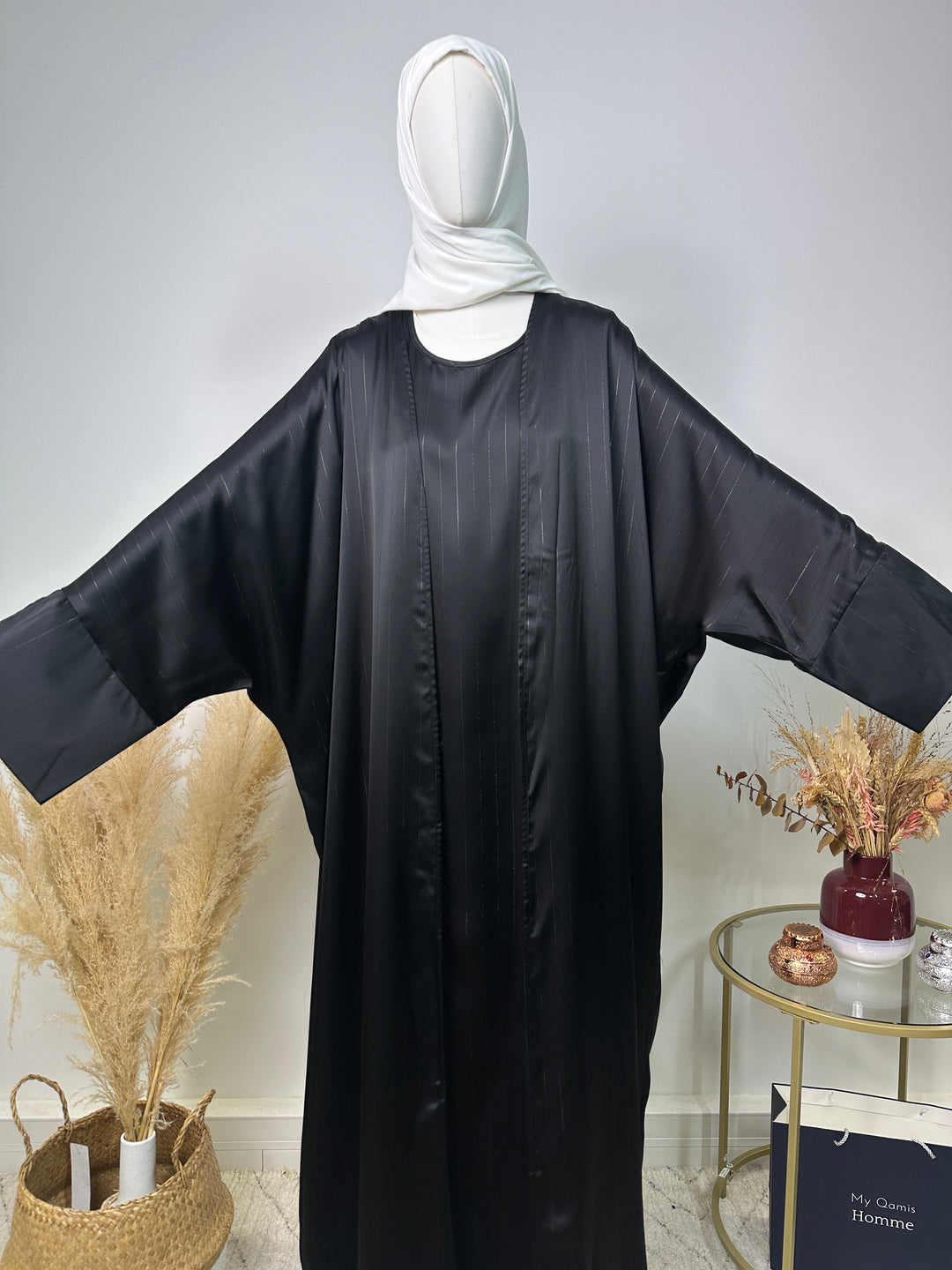 Abaya Dina Set – Luxuskollektion – High-End-Abaya – Schwarz