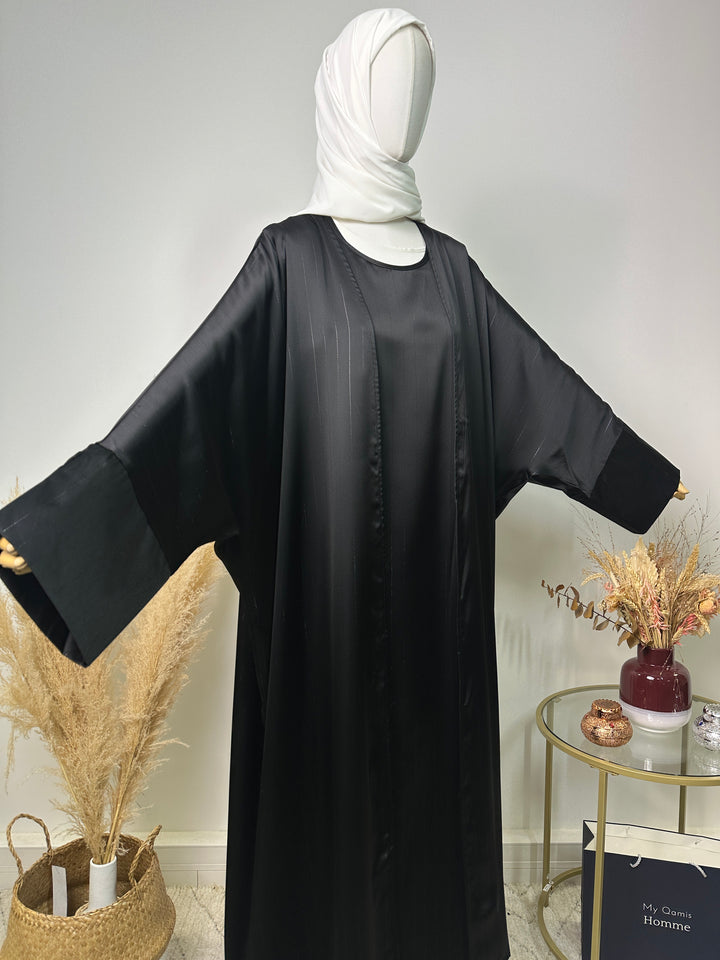 Abaya Dina Set – Luxuskollektion – High-End-Abaya – Schwarz