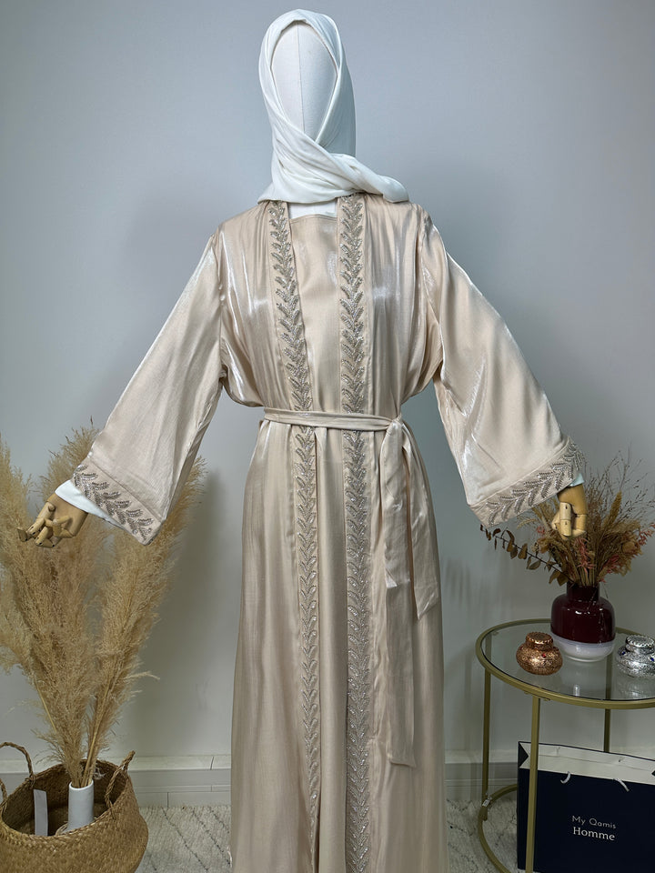 Ensemble Abaya Samara - Luxury Collection - Abaya haut de gamme - Beige