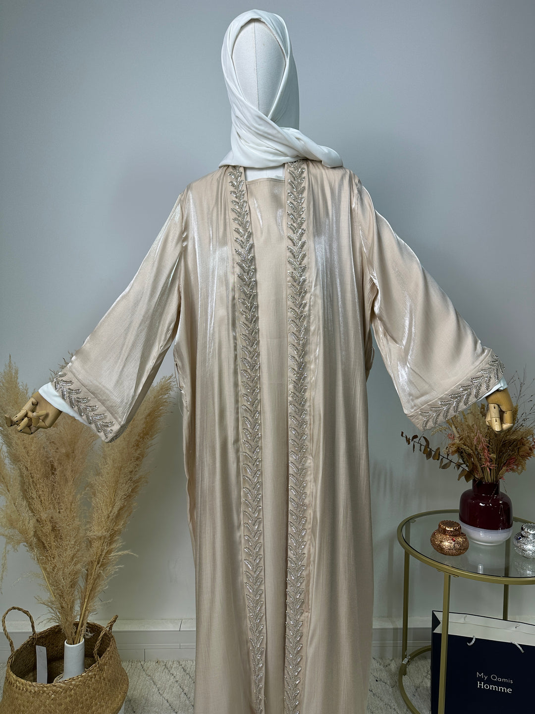 Ensemble Abaya Samara - Luxury Collection - Abaya haut de gamme - Beige