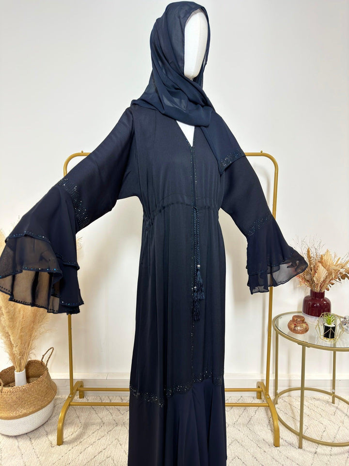 Ensemble Abaya Dalia avec Hijab - Bleu Marine - Made in UAE - My Qamis Homme