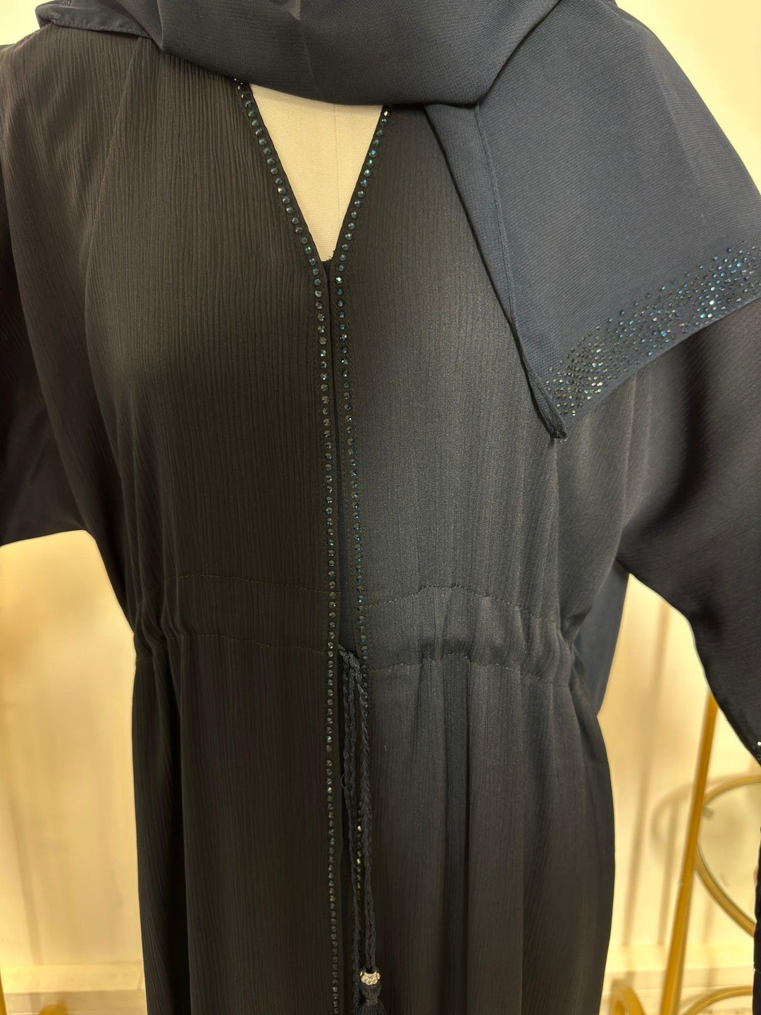 Ensemble Abaya Dalia avec Hijab - Bleu Marine - Made in UAE - My Qamis Homme