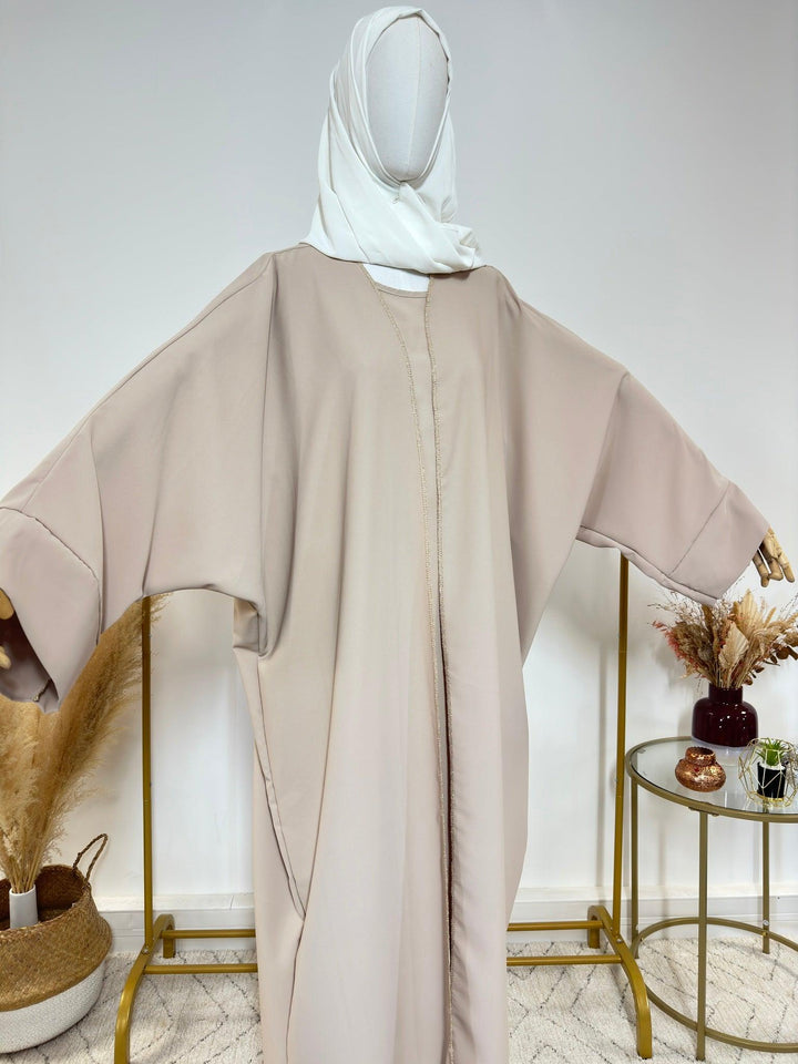 Ensemble Abaya Kimono 2 pièces - Inaya - Beige - My Qamis Homme