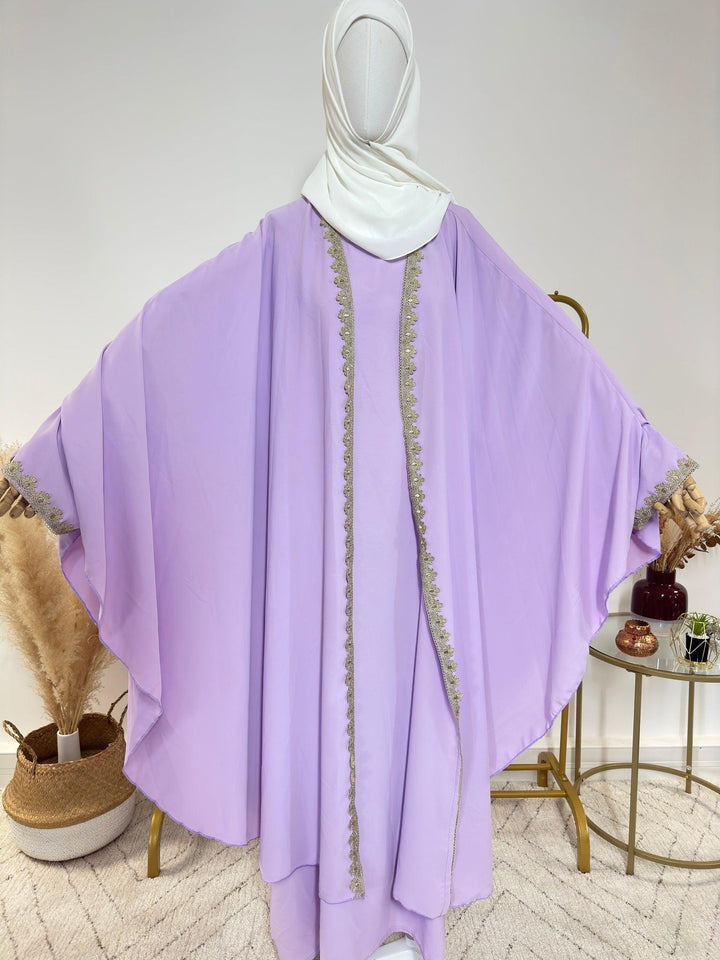 Ensemble Abaya Kimono 2 pièces - Naila - Lilas - My Qamis Homme