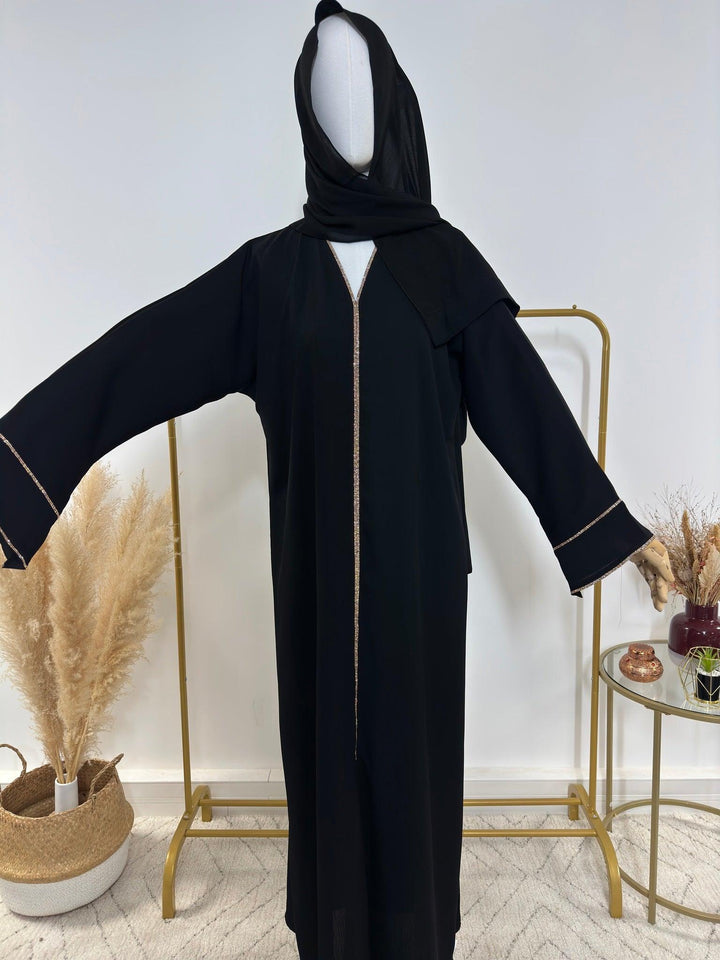 Ensemble Abaya Yasmin avec Hijab - Noir - Made in UAE - My Qamis Homme