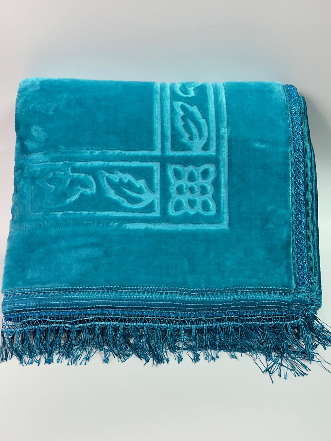 tapis de prière en bleu turquoise doux et épais