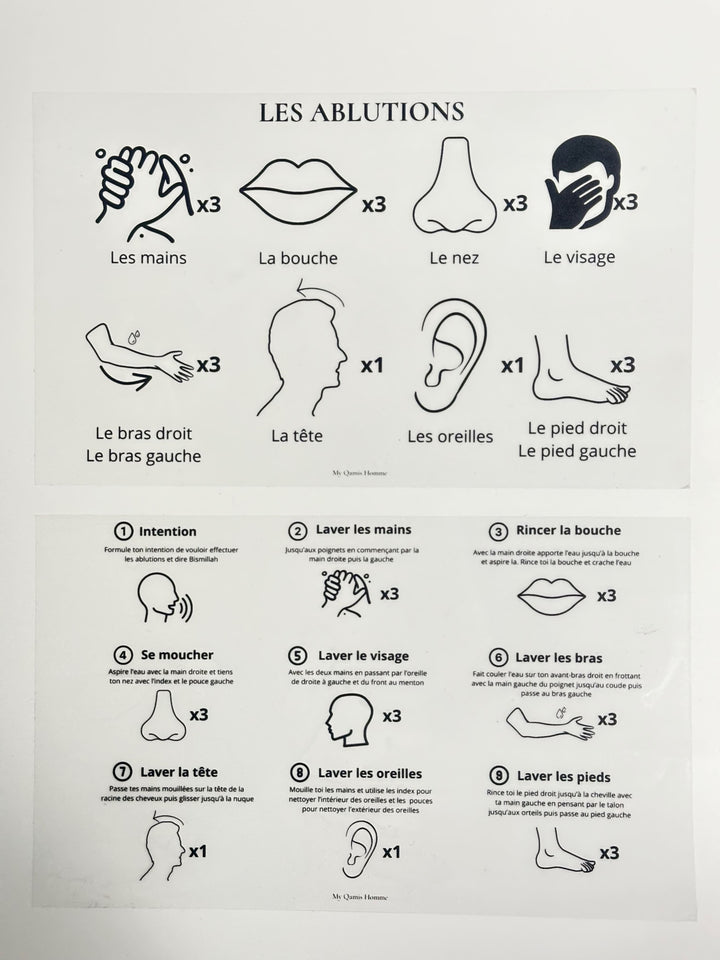 lot de 2 guides ablutions islamique