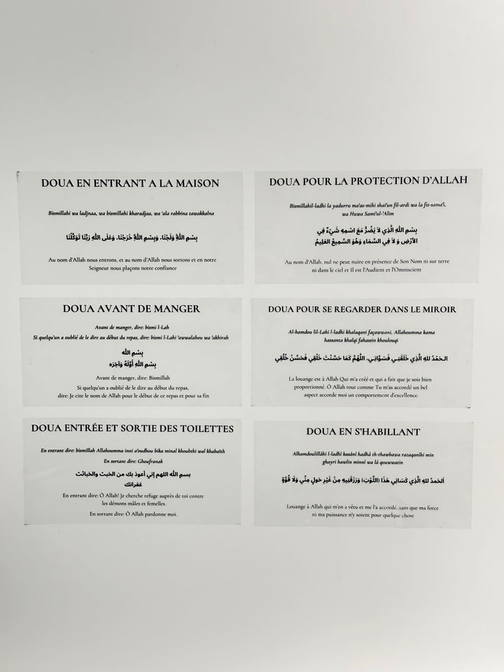 6 lot d'autocollant d'invocations islamique doua