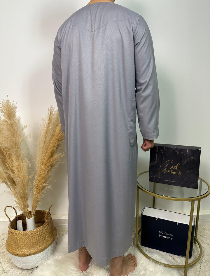 Qamis Dubai - Gris - Al Emad - My Qamis Homme