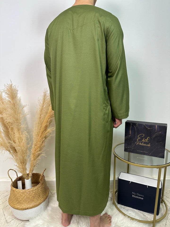 Qamis Dubai - Vert Kaki - Al Emad - My Qamis Homme