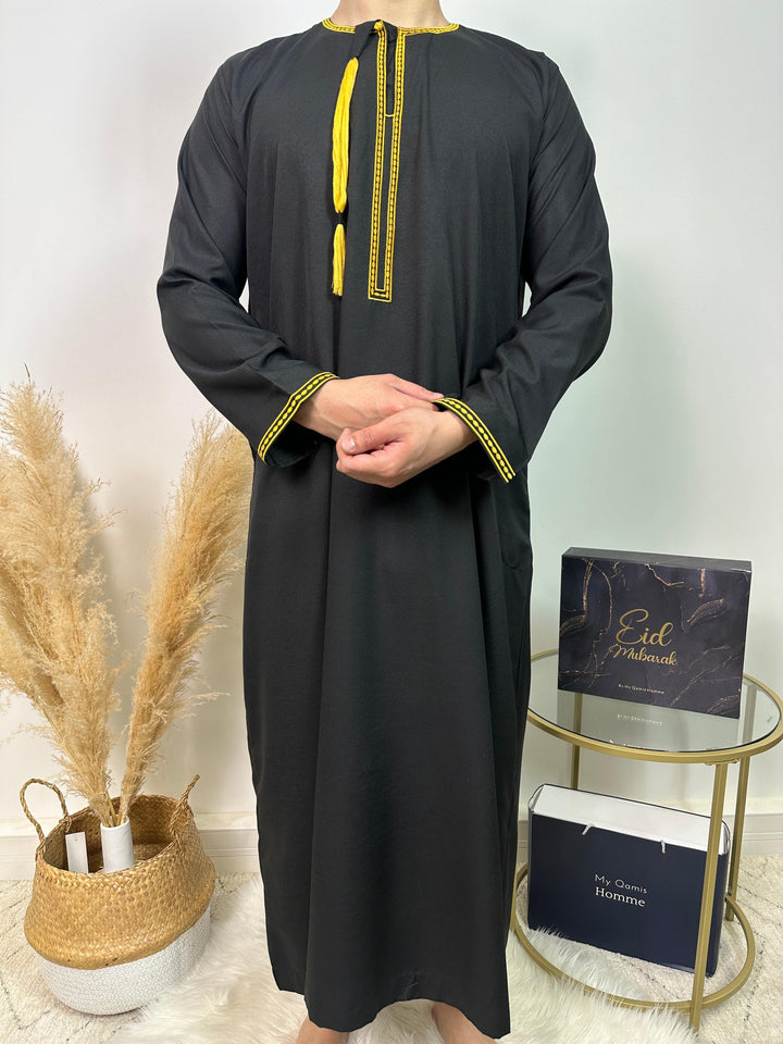 Qamis Omani - Noir - Al Emad - My Qamis Homme