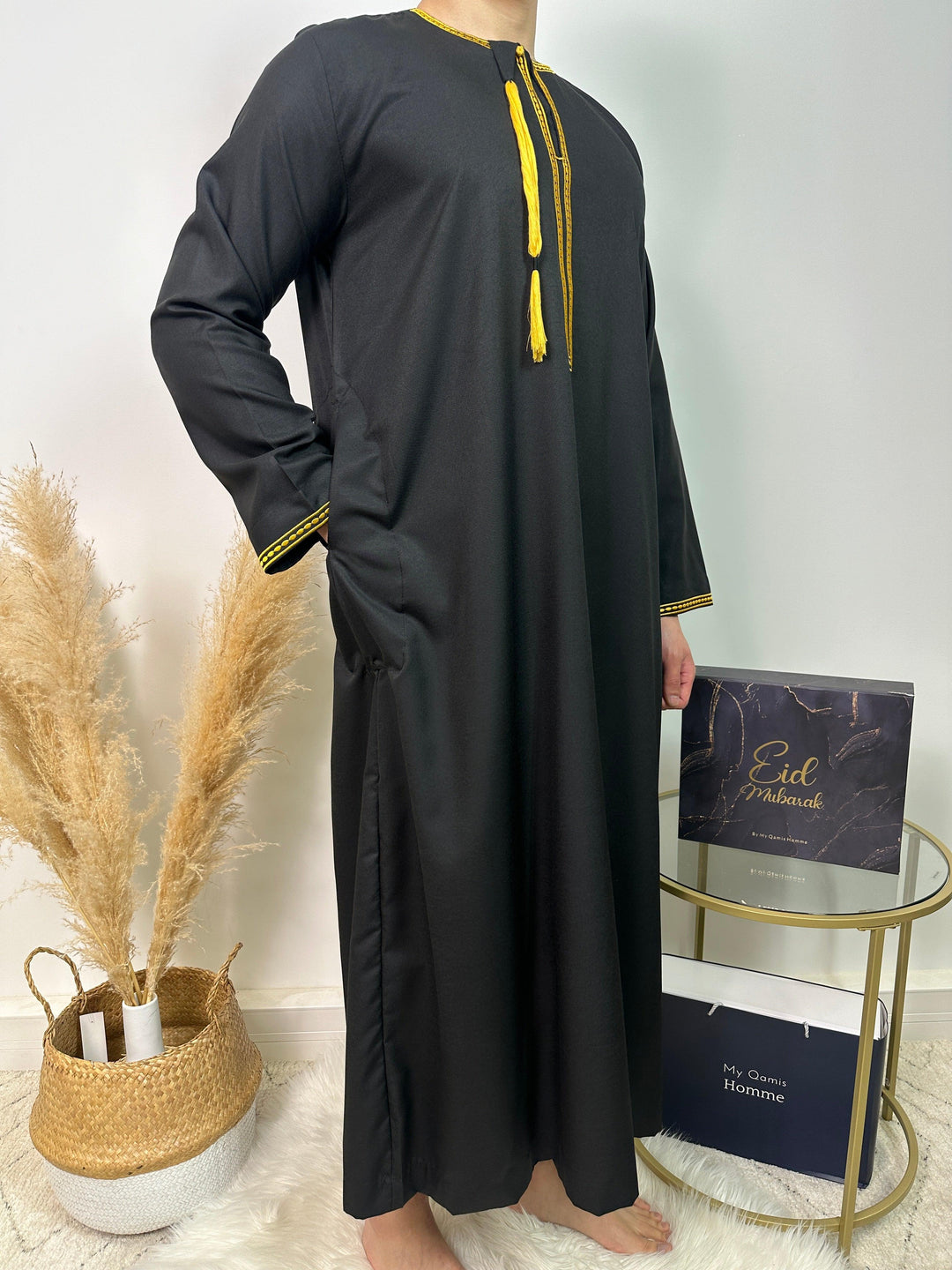 Qamis Omani - Noir - Al Emad - My Qamis Homme