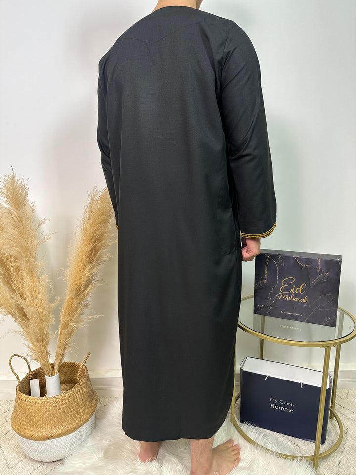 Qamis Omani - Noir - Al Emad - My Qamis Homme