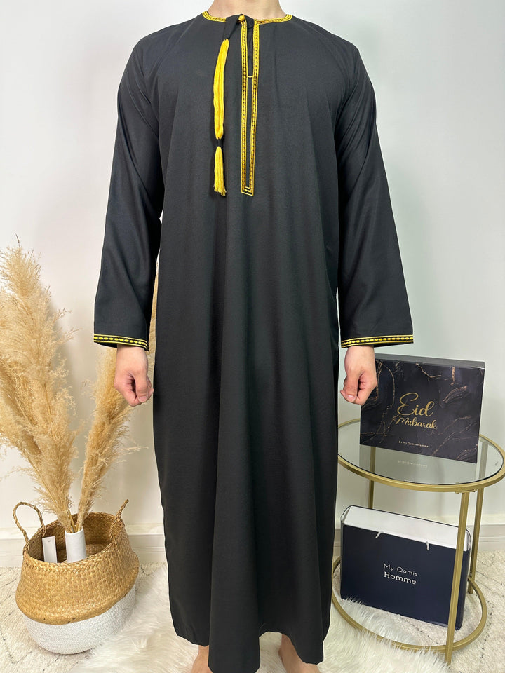 Qamis Omani - Noir - Al Emad - My Qamis Homme