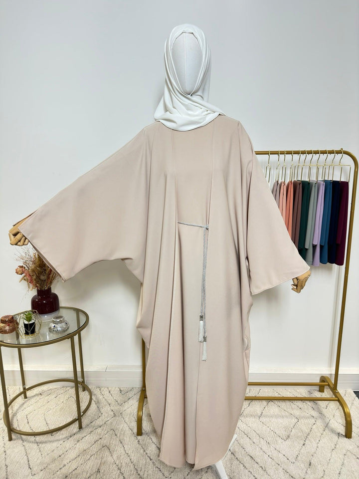 Ensemble Abaya Kimono 2 pièces - Léna - Beige - My Qamis Homme