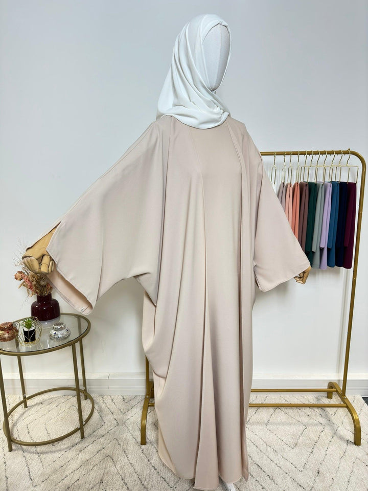 Ensemble Abaya Kimono 2 pièces - Léna - Beige - My Qamis Homme