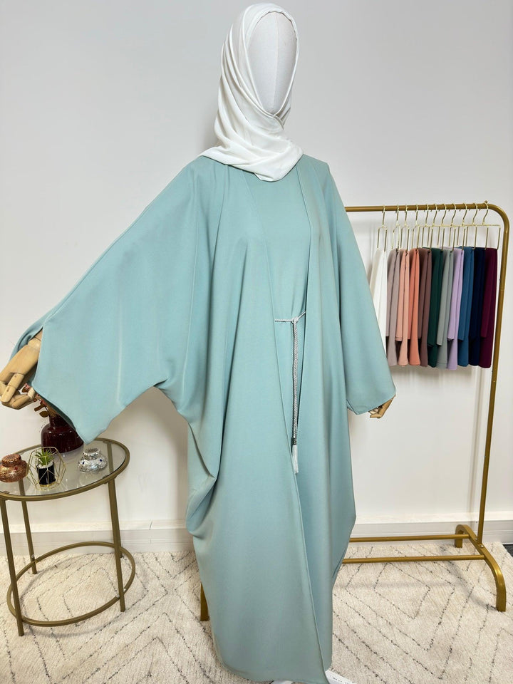 Ensemble Abaya Kimono 2 pièces - Léna - Bleu Turquoise - My Qamis Homme