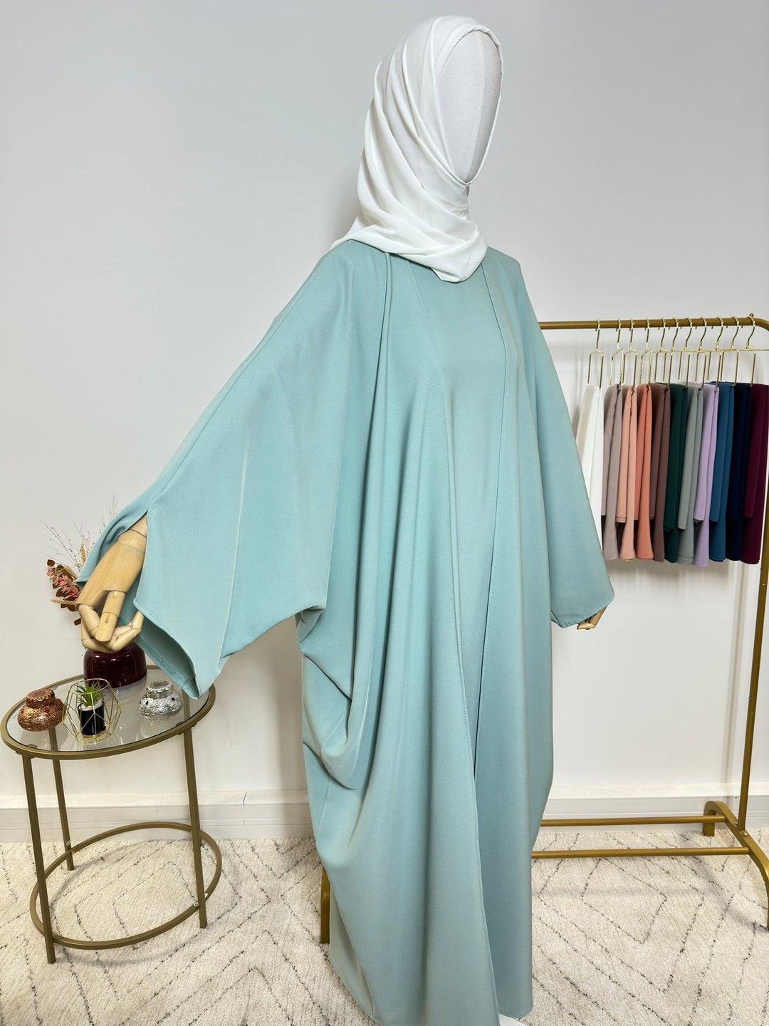 Ensemble Abaya Kimono 2 pièces - Léna - Bleu Turquoise - My Qamis Homme