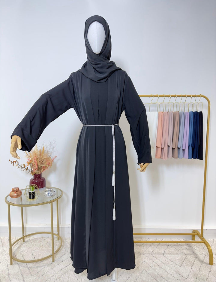 Ensemble Abaya Kimono 2 pièces - Samia – Noir - My Qamis Homme