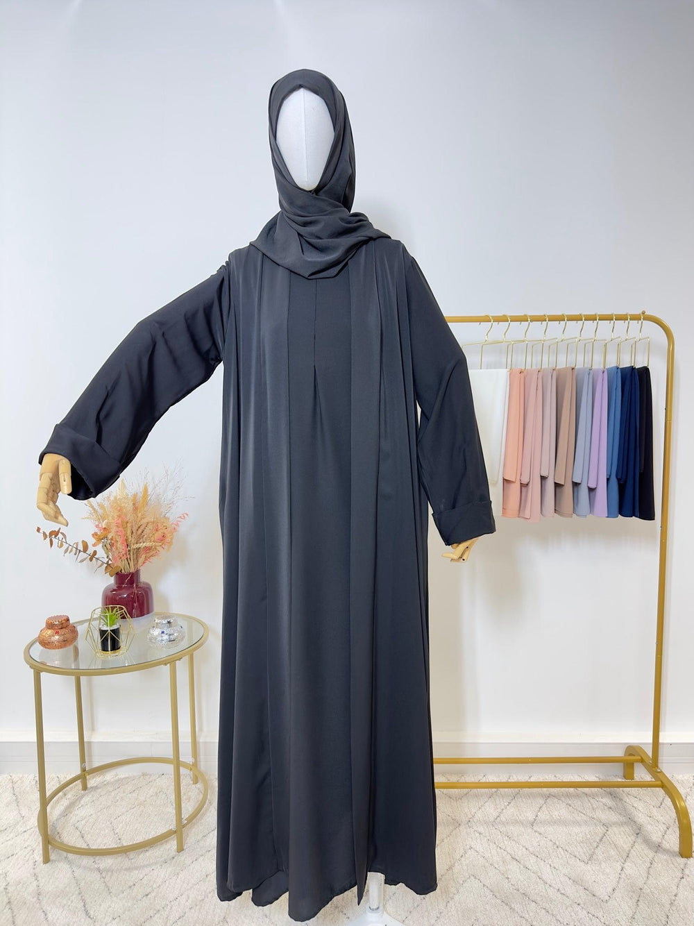 Ensemble Abaya Kimono 2 pièces - Samia – Noir - My Qamis Homme