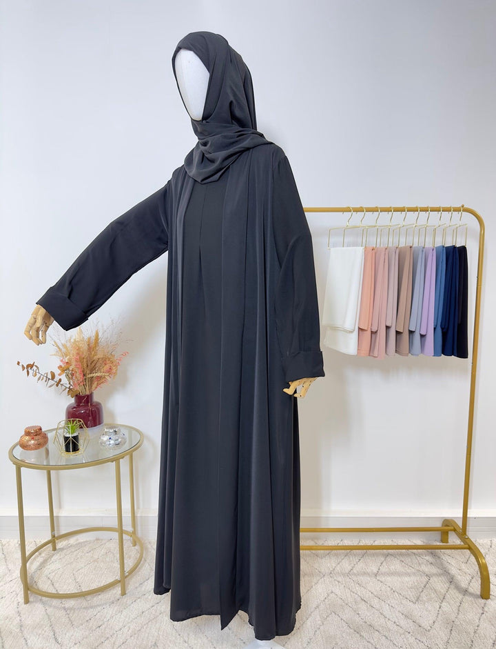 Ensemble Abaya Kimono 2 pièces - Samia – Noir - My Qamis Homme