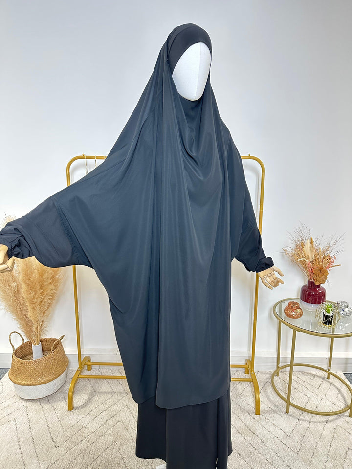 Ensemble Jilbab + Jupe Premium - Jilbab Soie de Médine - Noir - My Qamis Homme