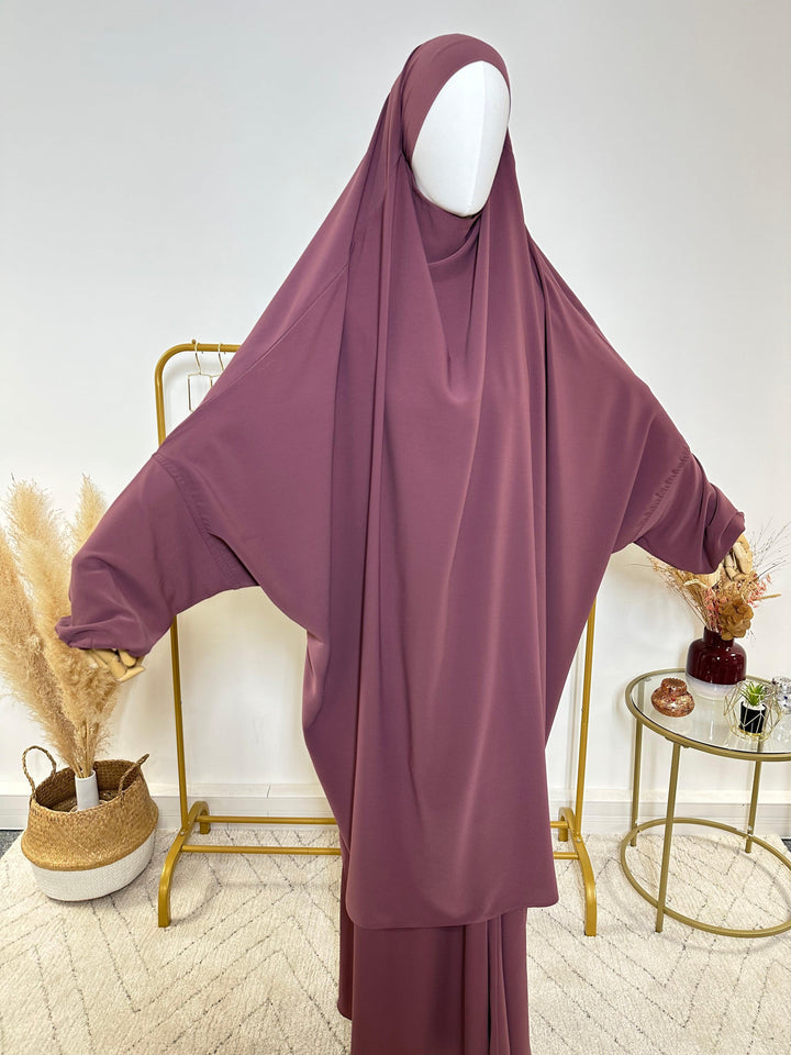 Ensemble Jilbab + Jupe Premium - Jilbab Soie de Médine - Violet - My Qamis Homme