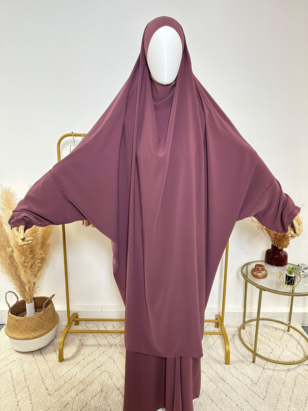 Ensemble Jilbab + Jupe Premium - Jilbab Soie de Médine - Violet - My Qamis Homme