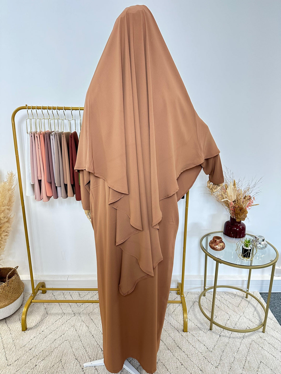 Ensemble Khimar + Abaya en Jersey Premium - Marron - My Qamis Homme