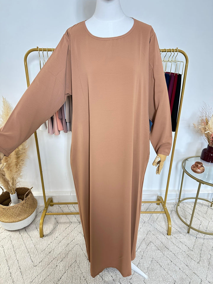 Ensemble Khimar + Abaya en Jersey Premium - Marron - My Qamis Homme