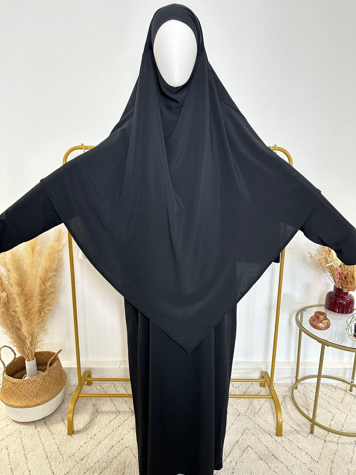 Ensemble Khimar + Abaya en Jersey Premium - Noir - My Qamis Homme